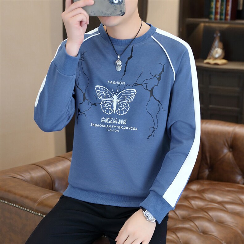 春季新款男士时尚潮流圆领长袖卫衣打底衫XZ310B-3-W2807-P47,男装卫衣,星座310B-3