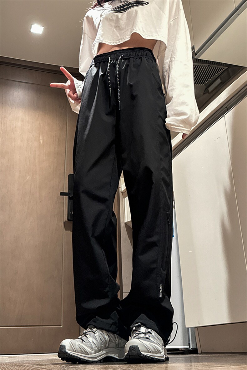 防水冲锋裤C2346-TP35控价48春季新款防风宽松可束脚工装裤子女,男装休闲裤,电商A102-1