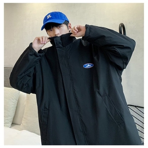 冬季港风两面穿羊羔绒服男潮牌情侣加绒加厚立领衣JK02图片