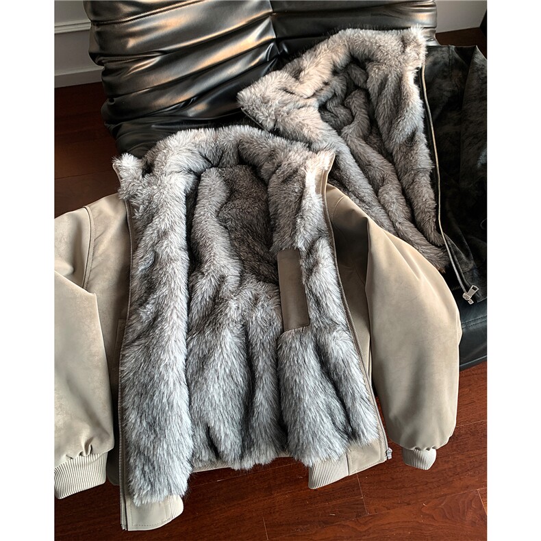 现货双色托卡毛座山雕pu皮全毛棉衣外套MF13批118，男装皮衣，电商B210