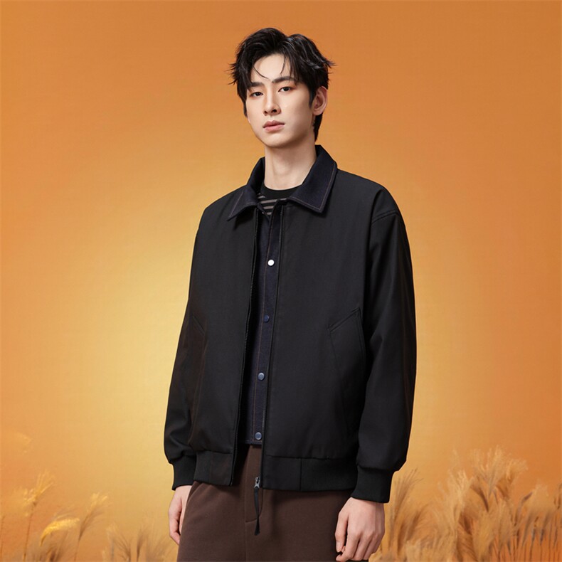 2026新款牛仔领拼接夹克男宽松休闲工装风外套XZ309JK8631P83,男装夹克,星座309（原A406）