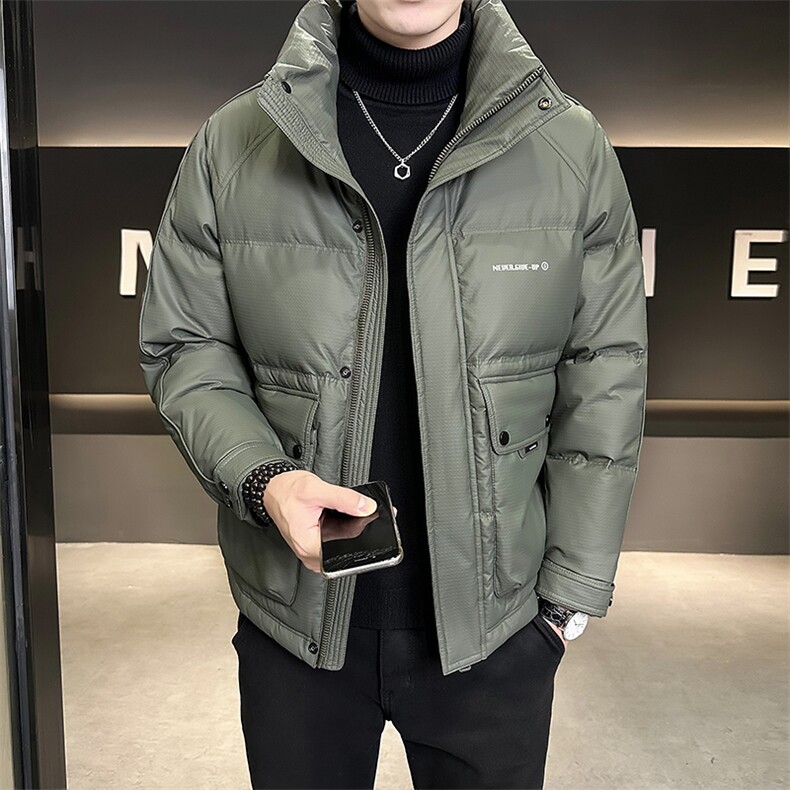B3538671P140红2025年立领冬季新款男格纹皮料外套【非标】,女装短外套,电商B353