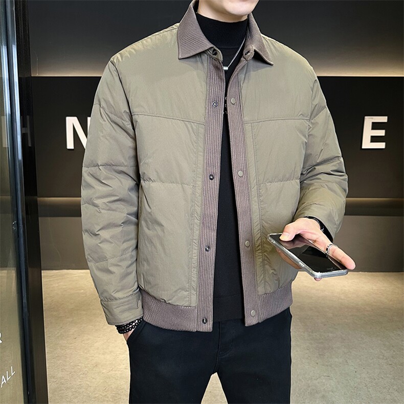 店主风2025年90白鸭绒衬衫领帅气轻薄羽绒服男LMS2519-P265,男装衬衫,电商D240-242