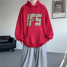 重磅贴布刺绣卫衣大码春秋连帽衫硬挺外套美式休闲上衣WY9108/P65，女装短外套，电商B238