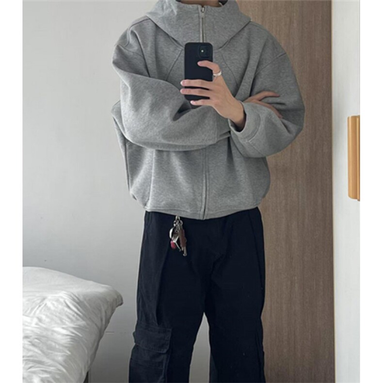 连帽外套男冬季潮牌设计感拼接卫衣高街痞帅情侣帽衫WY104,男装卫衣,星座1116A（原606A-3）