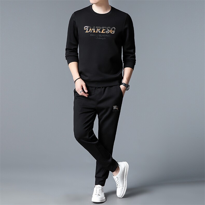 S3062-2钱塘2020-2秋季新款时尚薄款中青年男士长袖卫衣套装P132,男装休闲套装,钱塘207-2