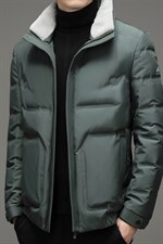 冬季新款纯色立领羽绒服休闲外套中年爸爸装上衣YYYR18-P290,男装羽绒服,电商B212（原钱塘6029）