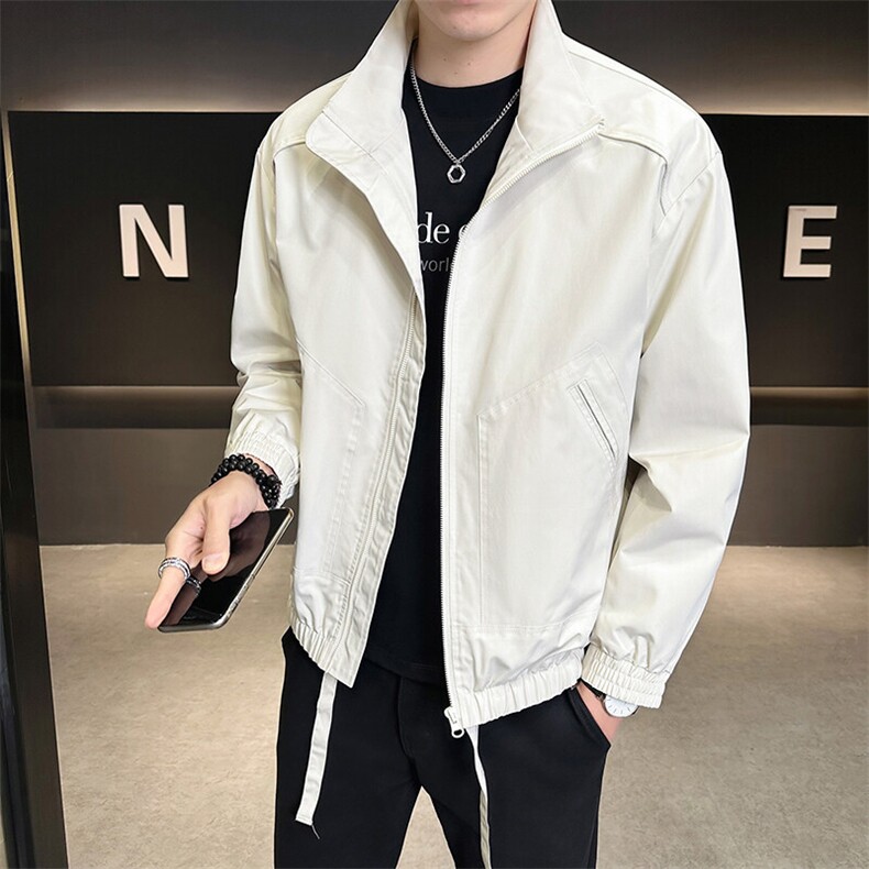 新款冲锋衣外套男士春秋立领宽松大码户外工装夹克男装2528-P58,男装夹克,星座1403A