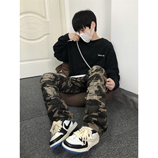 B221美式ins高街小众重工艺假破洞小脚牛仔裤LK23019-P60控78，男装牛仔裤，电商B221