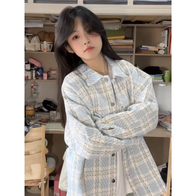 外套男女潮牌宽松休闲百搭夹克2026春秋新款格子衬衫WJK91,男装夹克,星座208-5