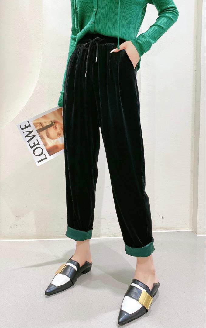 秋款高品质丝绒裤，纯黑，不容倒绒，不泛白M一XXL，其它，简 影