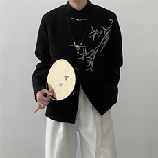 竹刺绣订婚礼西服风本命红新中式西装外套大码S-5XLJK0028P60，男装西服套装，星座1013-1