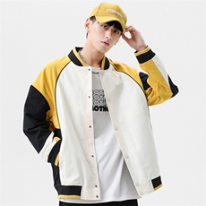 秋季宽松潮流休闲拼色棒球服情侣外套夹克A305-EY3671-P75，男装夹克，电商B306