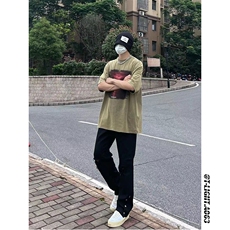 新款美式高街ins小众拉链排扣破洞休闲牛仔裤货号K642P6078，男装牛仔裤，电商A063