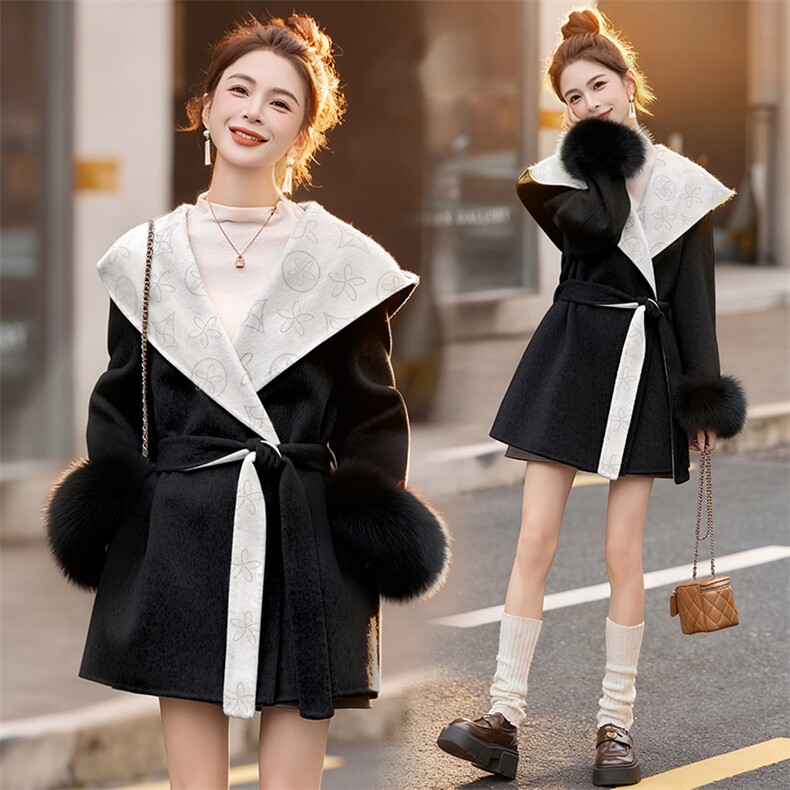 芷墨2026秋冬新款复古重工双面呢子大衣女显瘦显高洋气百搭外套女，女装毛呢外套，芷墨服饰