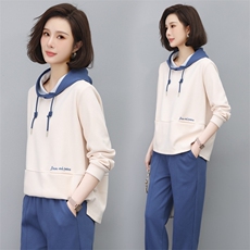 时尚宽松连帽卫衣女秋冬季新款韩版百搭显瘦长袖上衣外套潮，女装卫衣/绒衫，依恋蒂丝