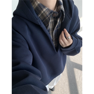 现货 WY10178-特p58 加绒P68 重磅卫衣大码假俩件连帽衫美式外套图片