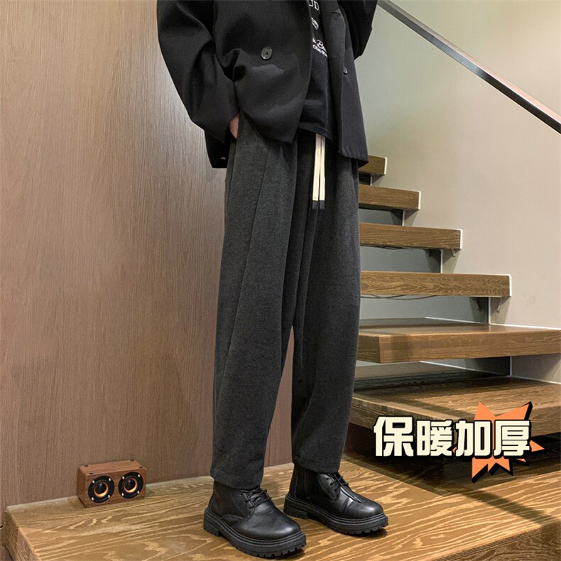 冬季新款加厚抗起球呢料哈伦裤宽松大码休闲萝卜裤小脚男872-P65,男装休闲裤,电商C305A