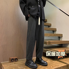 冬季新款加厚抗起球呢料哈伦裤宽松大码休闲萝卜裤小脚男872-P65，男装休闲裤，电商C305A