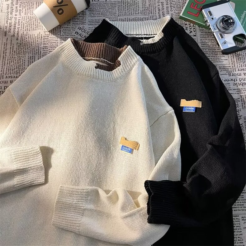 美式街头设计感圆领毛衣男慵懒风休闲针织衫M2235P42,男装针织衫/毛衣,星座1116-2