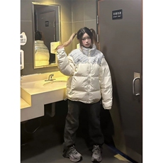 潮高级感针织拼接立领羽绒棉服加厚小众情侣面包服Y321-P88网图，男装棉衣，电商B245