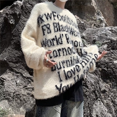 毛衣男秋冬季美式高街慵懒风休闲宽松针织衫外套M9151-p58加绒68，男装针织衫/毛衣，星座1008