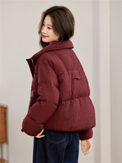 2025年冬季短款立领白鸭绒羽绒服外套，女装羽绒服，简韵佳