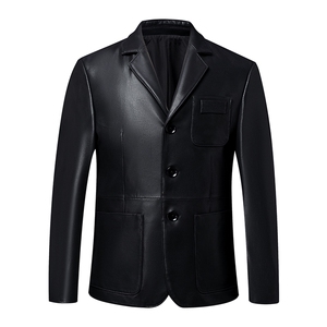 ZL101568秋冬新款男士休闲海宁皮衣西服绵羊皮外套皮衣男西装图片