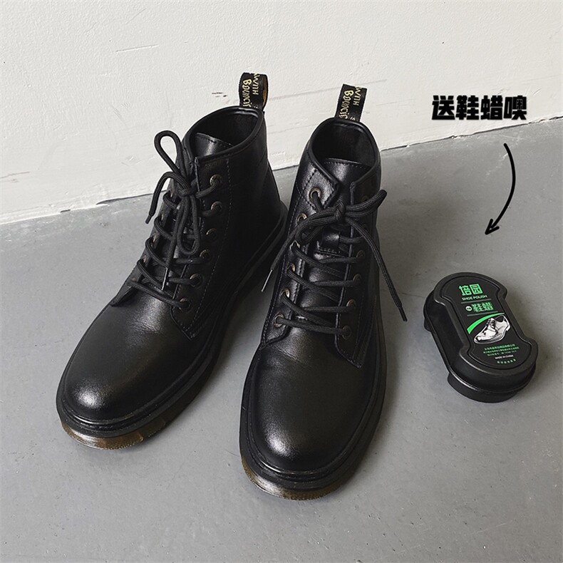 亮皮马丁靴男新款英伦风中帮工装靴潮靴子冬季中筒靴S27,男鞋运动鞋,电商A102B