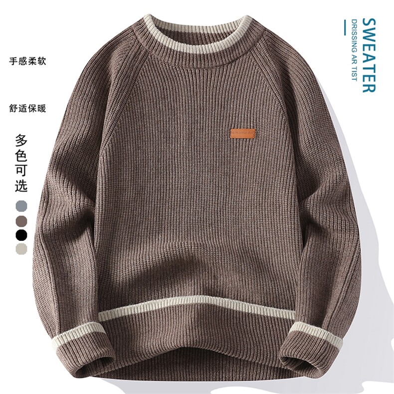 毛衣男秋冬高品质男士休闲圆领针织衫毛衣打底衫-8256-P46,男装T恤,星座310B-3