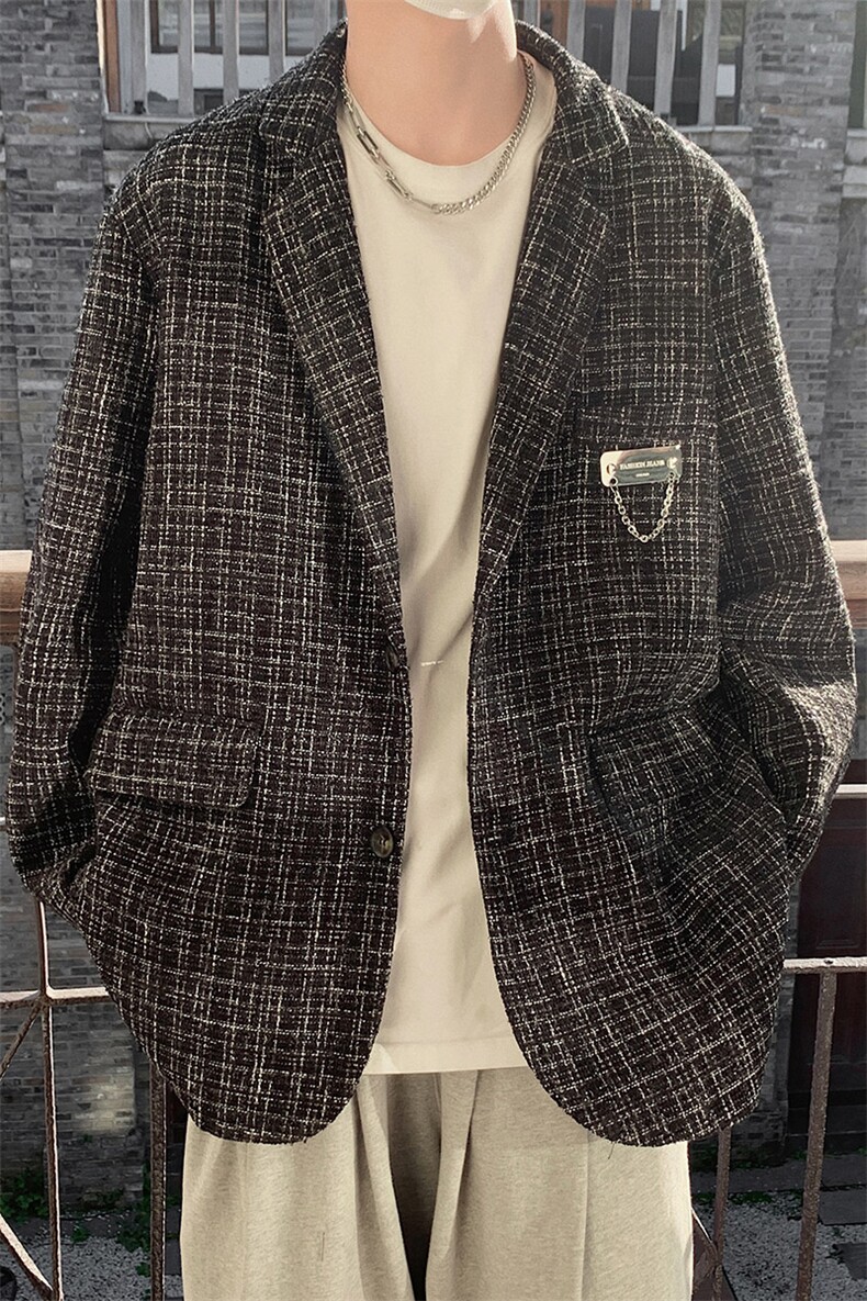 1小香风港风西服男休闲大码情侣西装男外套XF8746P95控128,男装西服,星座226-2