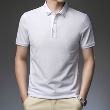 短袖T恤男士polo新款男士夏季商务休闲翻领半袖体恤纯色宽松上衣图片