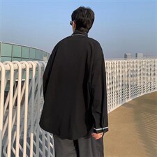 长袖领带衬衫春款男港风潮流C8829图片