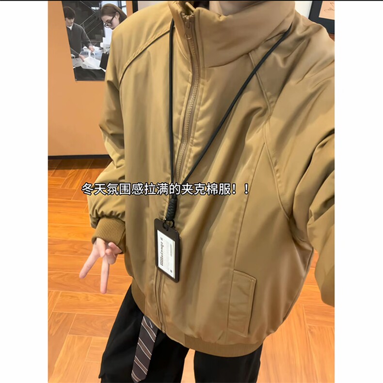 潮牌美式解构立领棒球服棉衣男秋冬中性风保暖棉服A3699特p68,男装棉衣,四季星座1118-1
