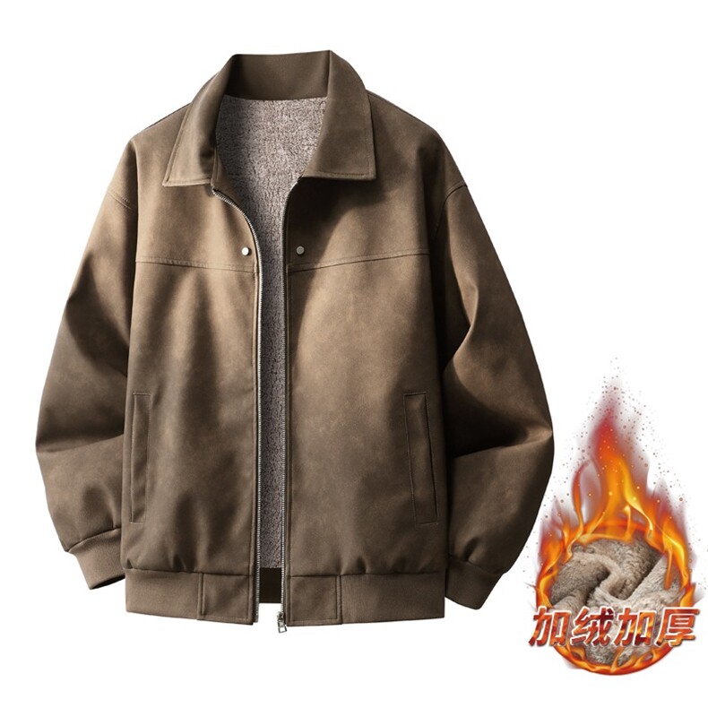 3D图皮夹克外套秋冬加绒复古百搭机车服皮衣 A025-HY1739-P95图片