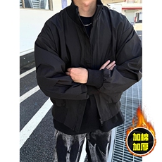 棉衣5W件现货冬季美拉德立领飞行夹克廓形高街棒球服加棉加厚外套，男装夹克，电商A486