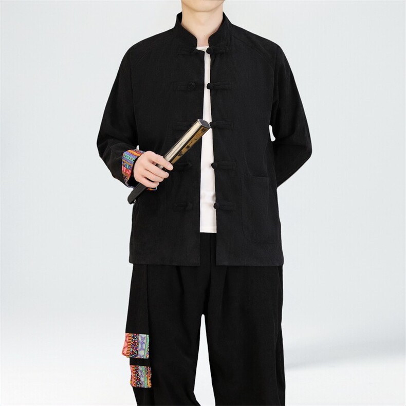 男士外套灯芯绒夹克套装盘扣立领风XZ1512-2502套装-P130,男装夹克,星座1512