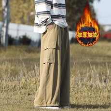 休闲裤长裤日系时尚潮牌潮直筒宽松型工装裤男纯色1379-P48，男装工装外套，星座910-5