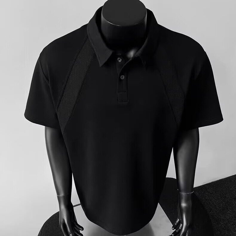 夏季正肩翻领polo短袖上衣男款潮流简约宽松百搭半袖t恤PL22P35,男装T恤,星座1013-1