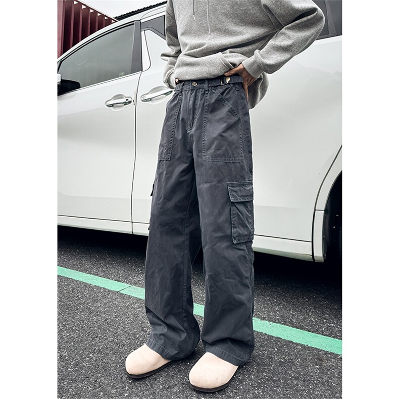 02秋冬季新款多口袋宽松直筒裤水洗工装裤XZ211-1-K2464-P65,男装工装外套,星座211-1