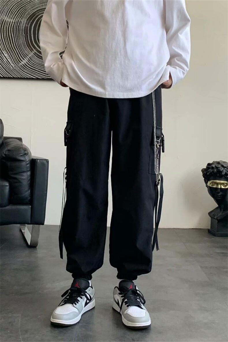 嘻哈夏款潮街舞拉链显瘦大码哈伦运动休闲工装裤现货K1103-P35,男装休闲裤,星座512-4