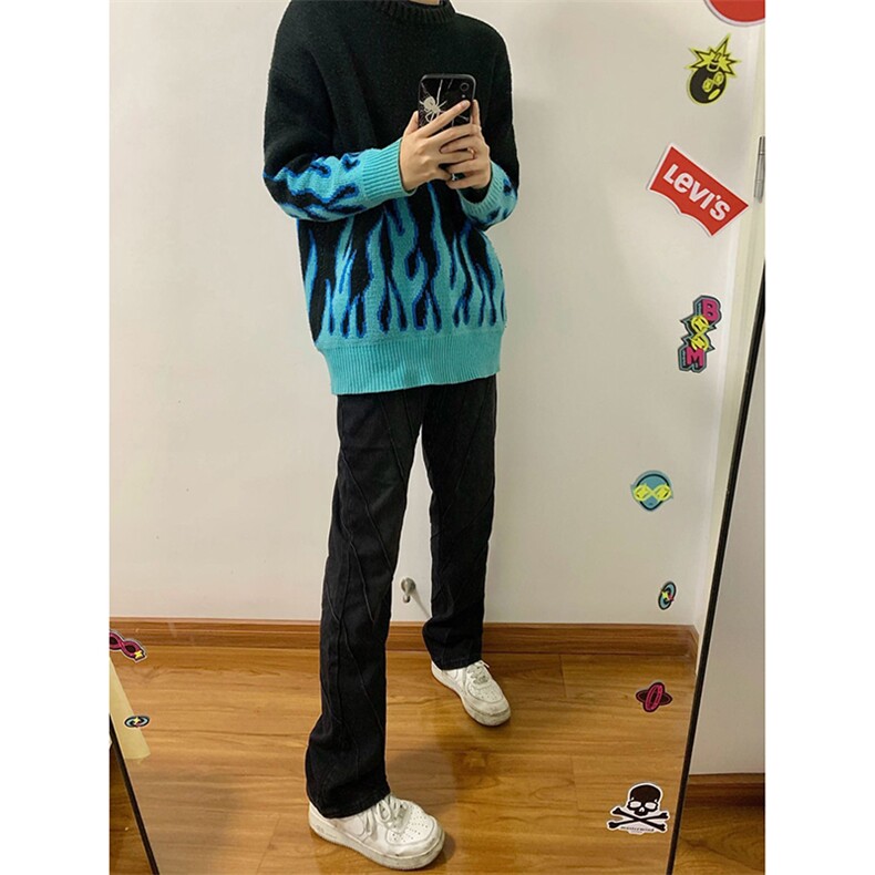 B221美式ins高街暗黑小众个性设计直筒牛仔裤LK23144-P65控88,男装牛仔裤,电商B221