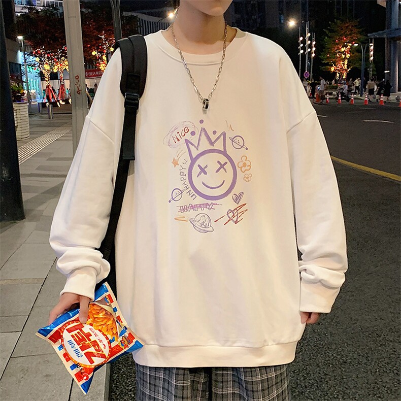 S6180-P28加绒款-P33秋季圆领卫衣男大码韩版宽松长袖外套,男装卫衣,电商A040