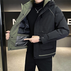 标50绒备货 连帽防水冲锋衣冬季男士羽绒服外套8878-P235控298图片