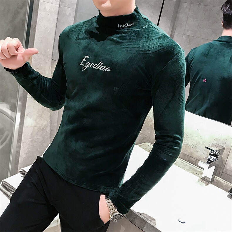 店主风T恤男长袖针织衫外穿网红半高领纯色打底衫A068-XS08-P45,男装T恤,星座419（原A233）