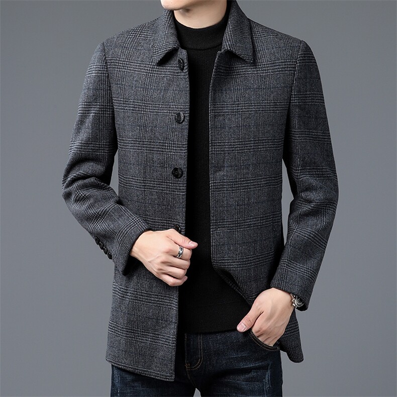 2023年新款男士毛呢上衣羽绒服P325,男装毛呢大衣,电商D223-1