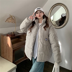 灯芯绒羽绒棉服女韩版学院风短款宽松ins棉袄面包服立领保暖外套，男装棉衣，星座506A