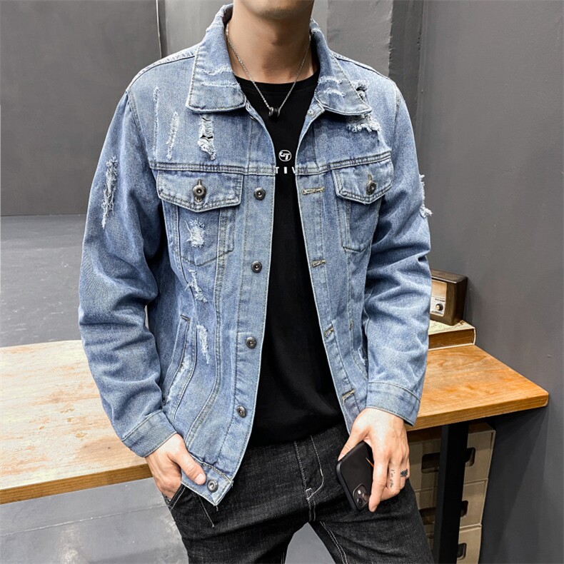 秋季牛仔外套男春秋韩版潮流新款秋装男生男士夹克上衣服8153-P60,男装夹克,电商A318