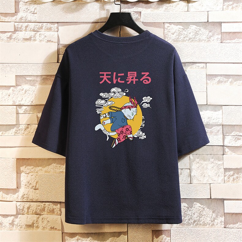 Q11012-P30春夏季七分袖t恤男大码五分袖男短袖中袖砖墙挂拍,男装T恤,电商A040A