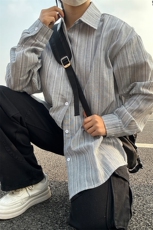 2026春夏新款提花条纹长袖衬衫高品质条纹衬衫复古外套CS252-P40，男装衬衫，星座301C-5